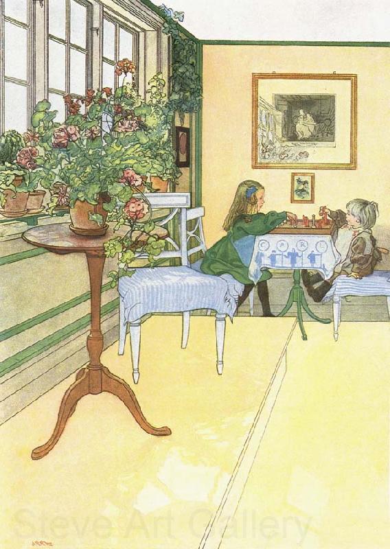 Carl Larsson The Chess Game Spain oil painting art